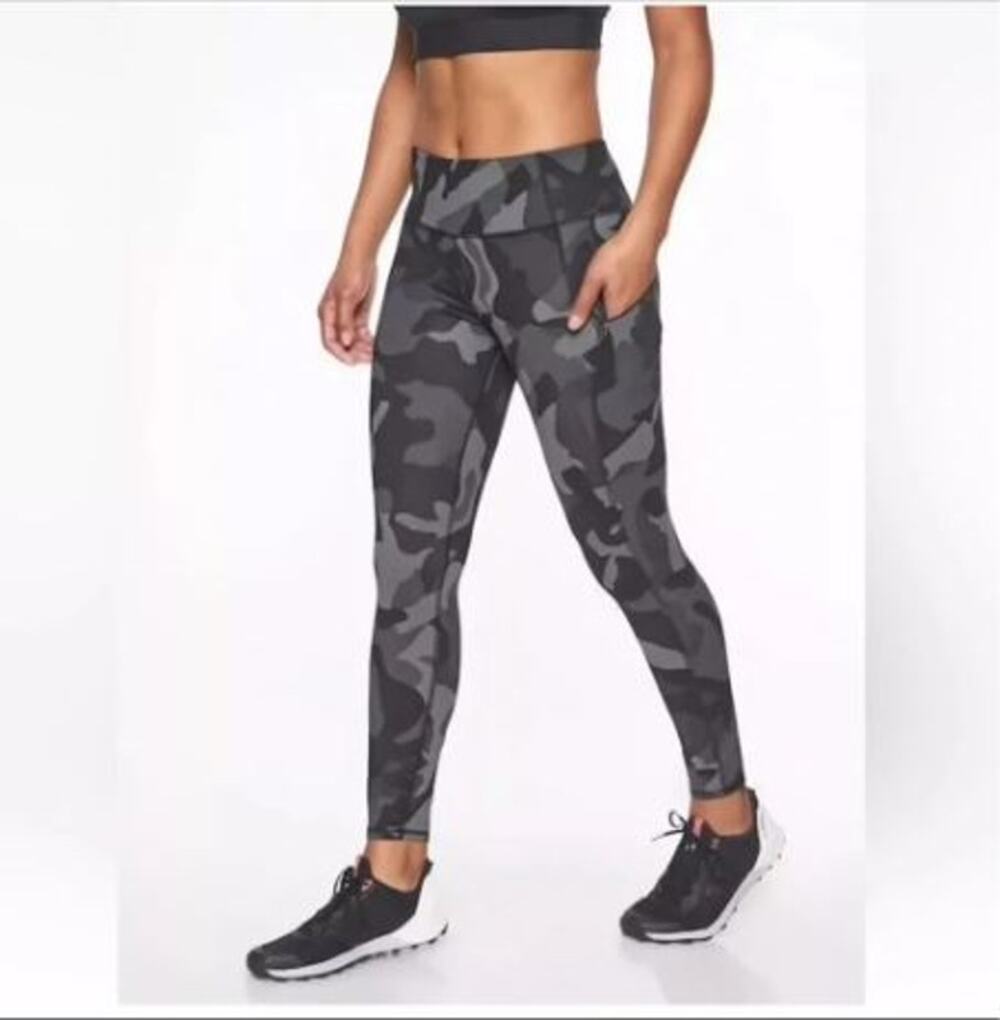 Athleta Camo Contender 7/8 Tight Leggings Gray 405480-00 Women Size XS